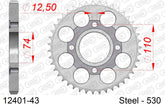 Corona AFAM 12401-43 in acciaio passo 530 YAMAHA XS 500 1978  -1979